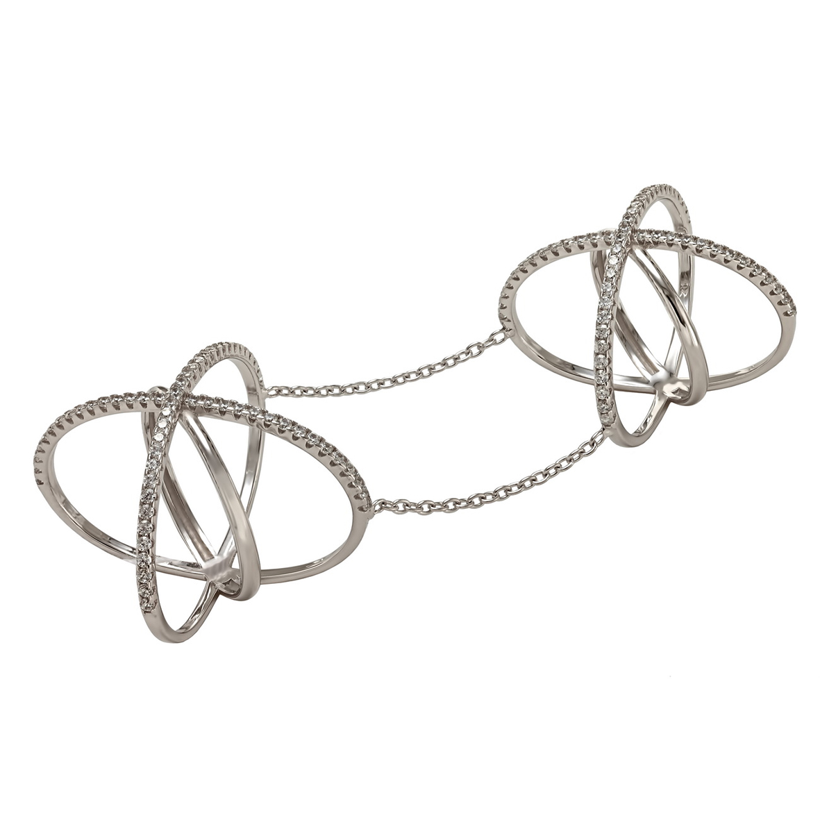 

Серебряное кольцо на две фаланги с фианитами Tango Jewellery Company 380162С размер 19