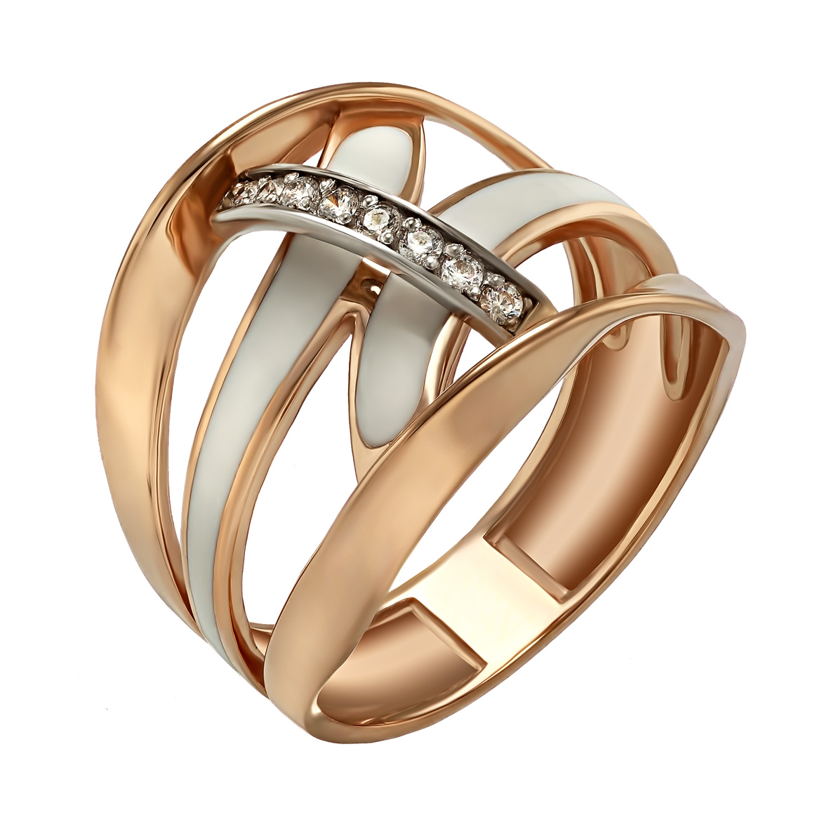 

Золотое кольцо с фианитами и эмалью Tango Jewellery Company 330127Е размер 19