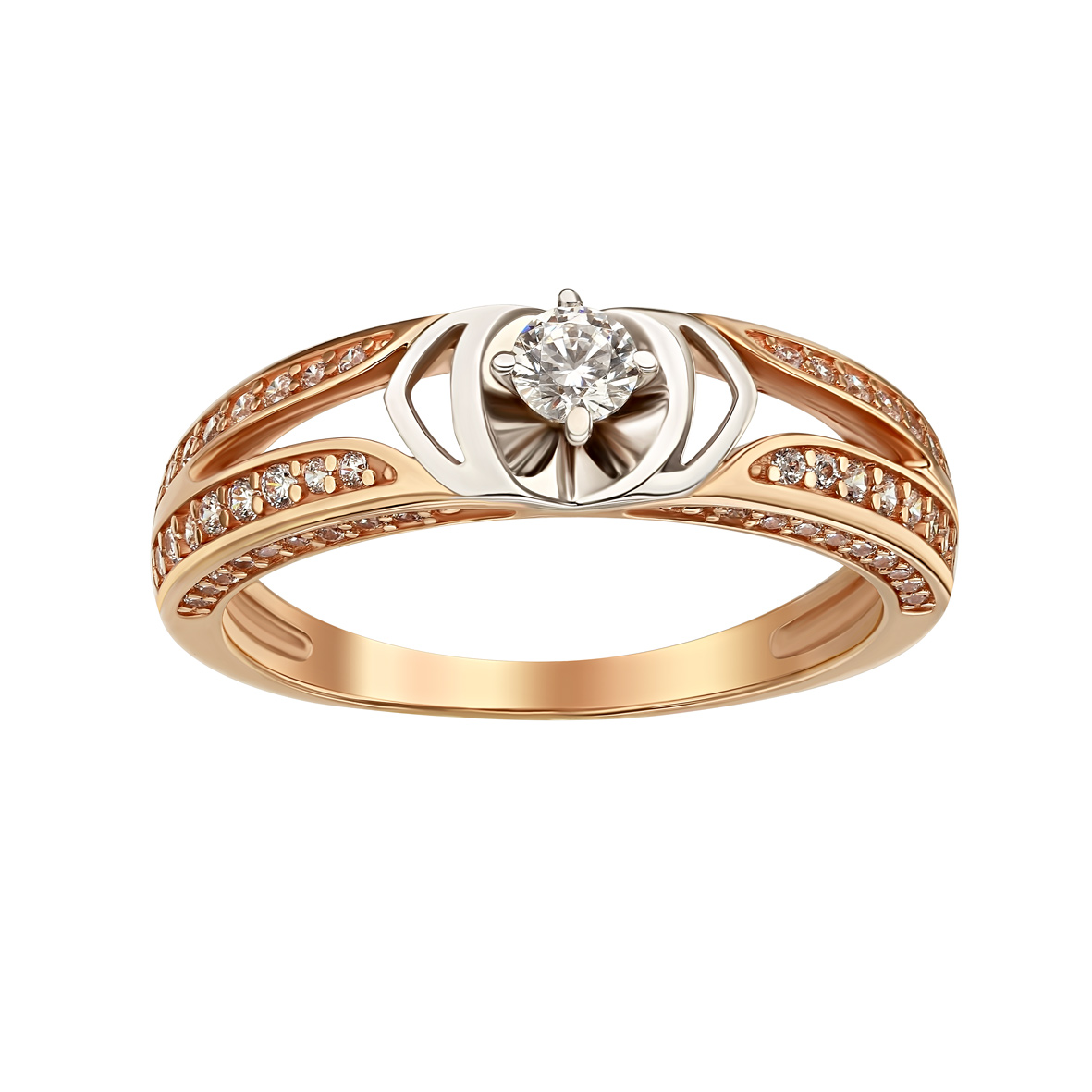 

Золотое кольцо с фианитами Tango Jewellery Company 350091 размер 19