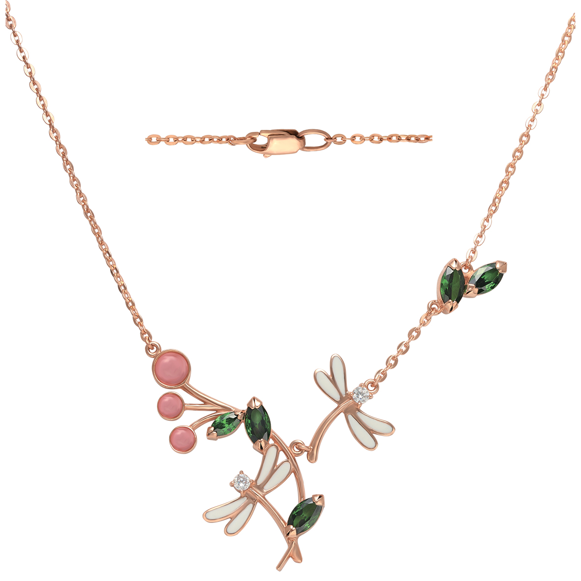 

Золотое колье с улекситом, фианитами и эмалью Tango Jewellery Company 860238Е размер 450