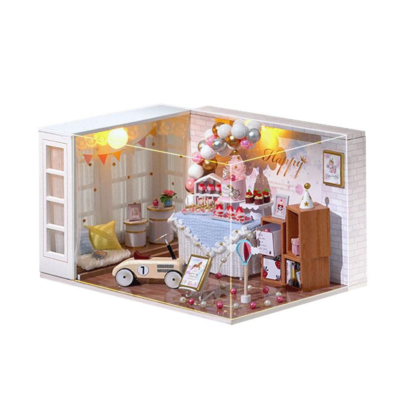 

Кукольный дом DIY Cute Room QT-010-B Happy Birthday детский деревянный конструктор для девочек