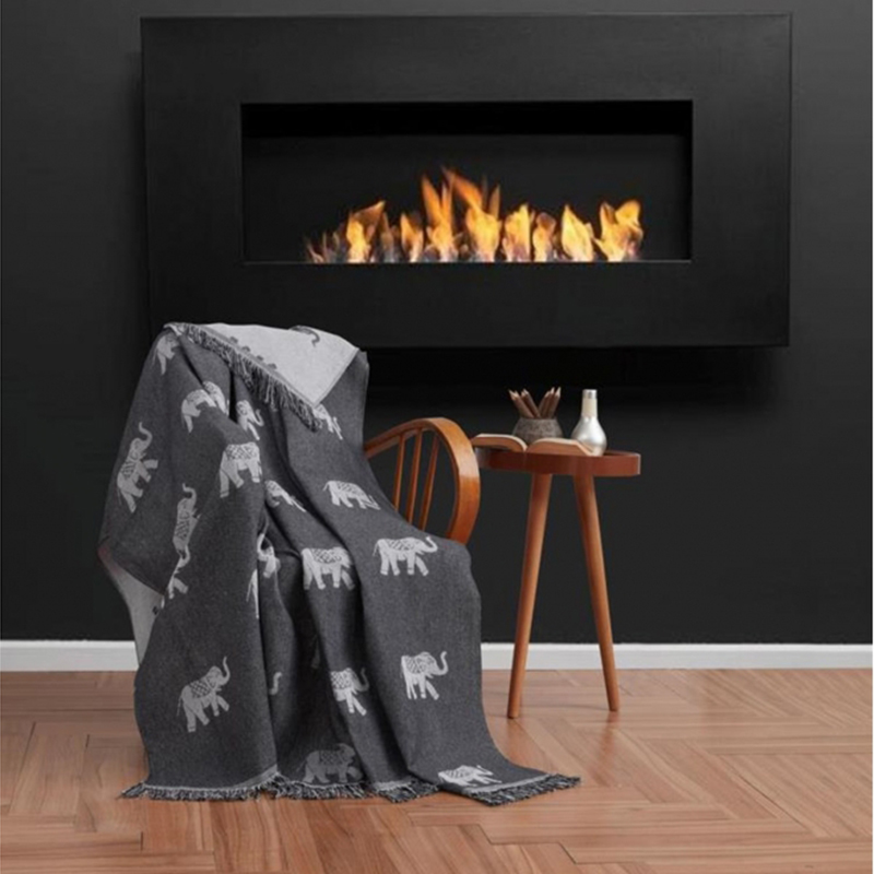 

Плед Eponj Home Buldan Keten Fil 170x200 см Черный svt-2000022240307