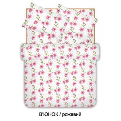 

Постельное белье Home Line Вьюнок розовый бязь евро