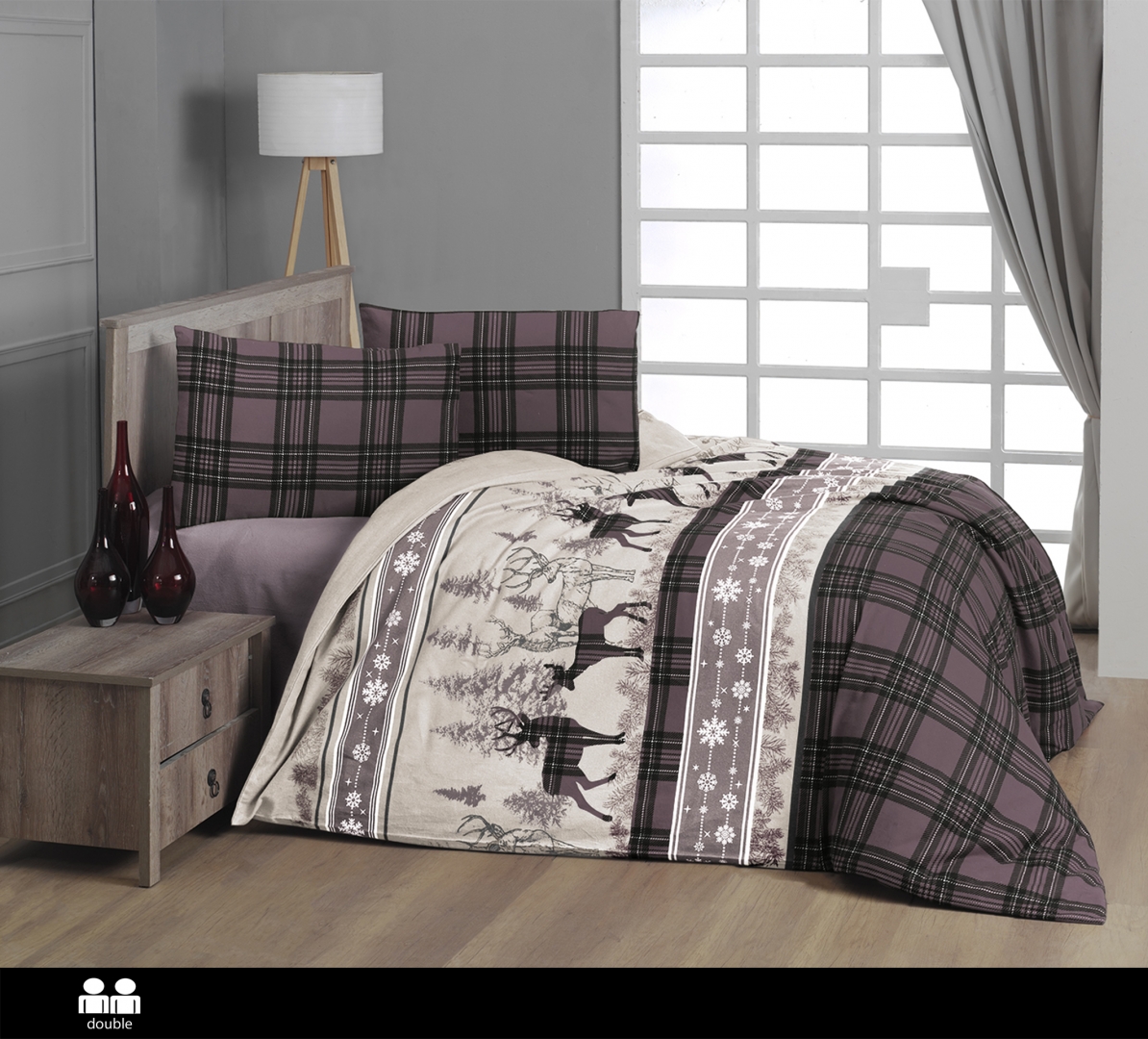 

Комплект постільної білизни First Choice 200x220 Happinies Lilac