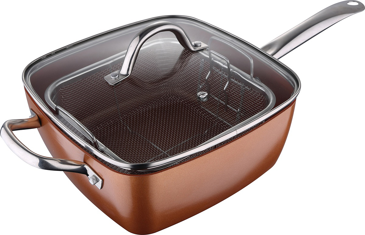 

Сковорода San Ignacio Optimum Copper с крышкой 24х24 см (SG-6920)