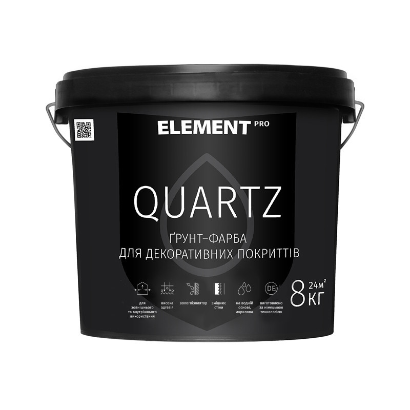 

Грунт-краска для декоративных покрытий ELEMENT PRO QUARTZ, белая 25 кг