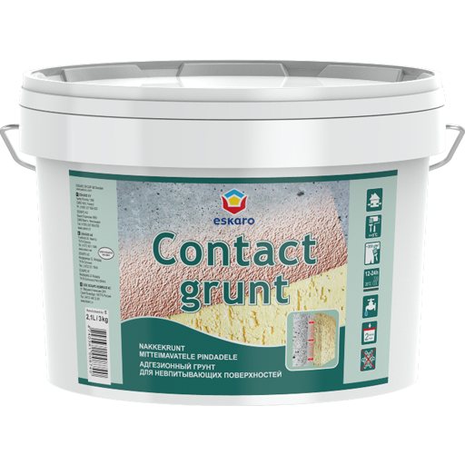 

Грунтовка Eskaro Contact Grunt 3 кг - Адгезионный грунт Eskaro Розовый, акриловый грунт с минеральным наполнителем
