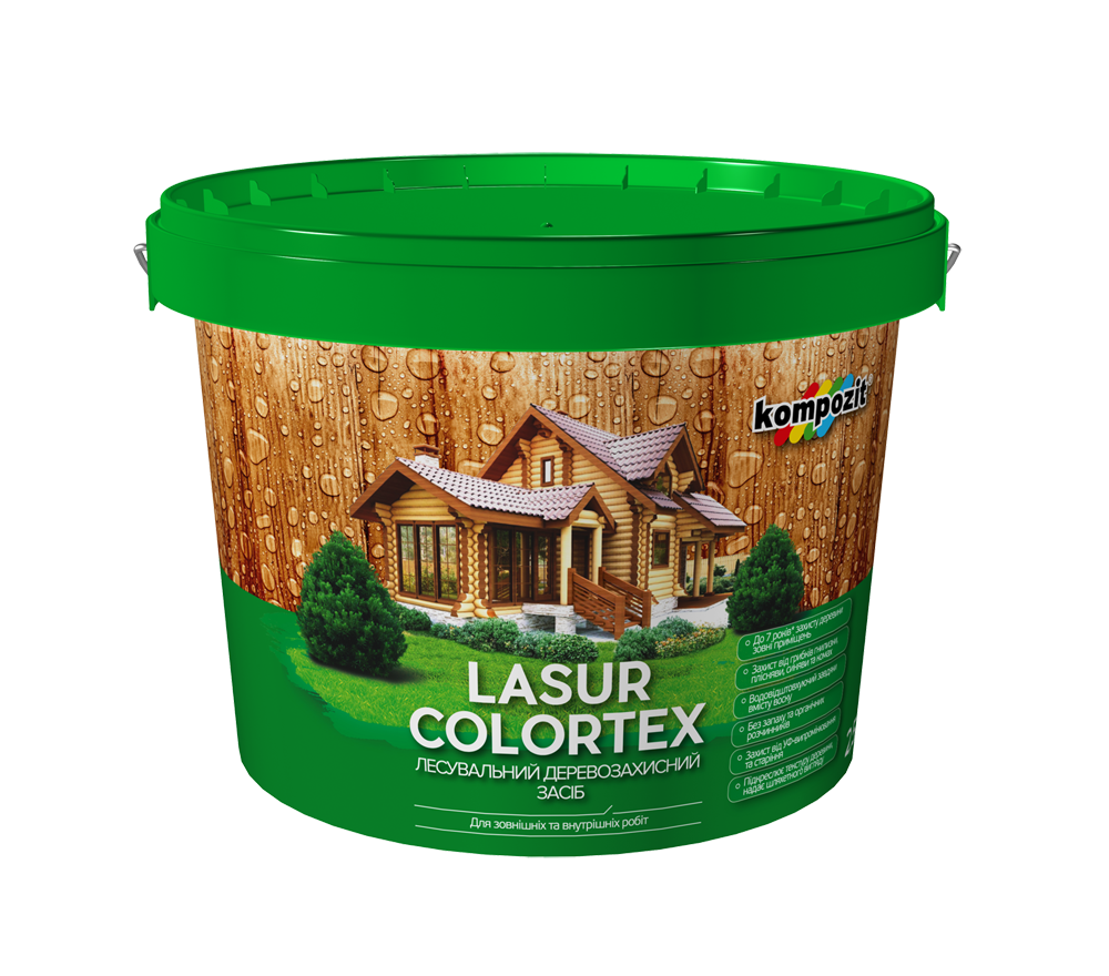 

Лазурь для древесины Kompozit COLORTEX Бесцветная 10 л