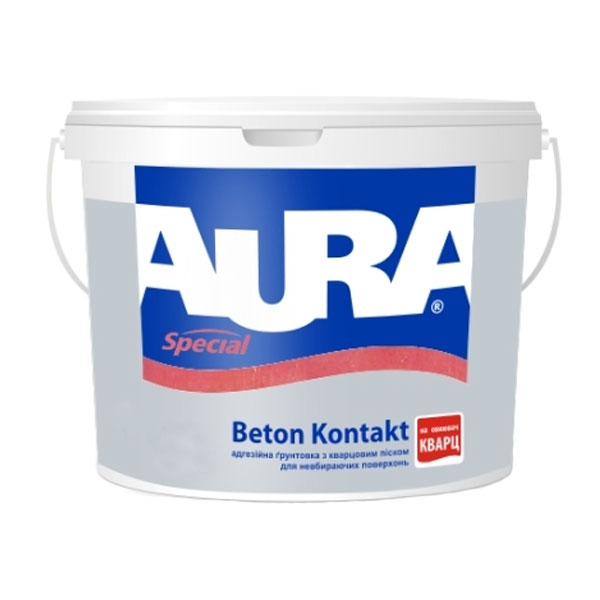 

Грунтовка адгезионная Aura Beton Kontakt Розовый 2,85 л - с кварцевым песком для невпитывающих поверхностей