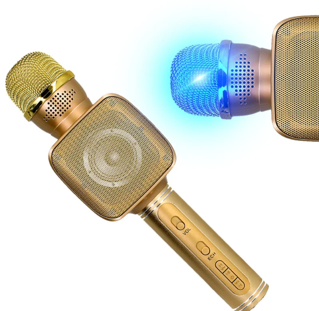 

Микрофон беспроводной для караоке Magic Karaoke YS-68 со светодиодной подсветкой Золотой (10625)