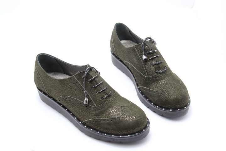 

Женские туфли оксфорты Aras Shoes 108-haki лазер кожа 39 на шнуровке