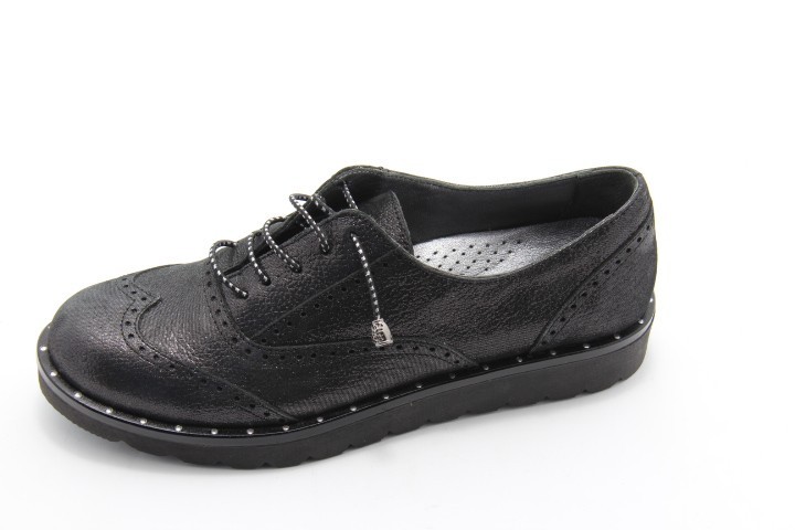 

Туфли женские оксфорды Aras Shoes 108-Simli-Siyah кожаные 38 на шнуровке