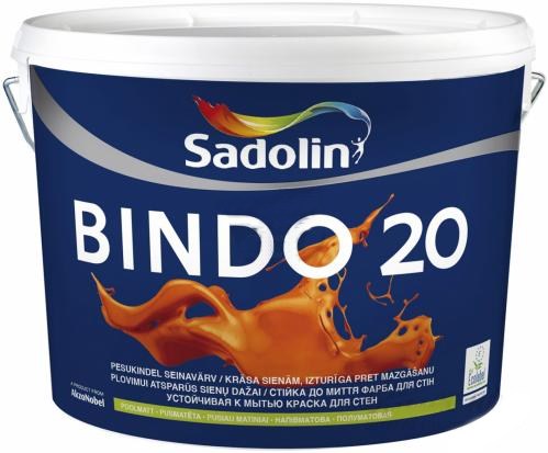 

Краска Sadolin BINDO 20 - полуматовая краска для стен и потолков, белый BW, 1 л.