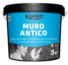 

Декоративное покрытие MURO ANTICO ELEMENT DECOR 5 кг точно имитирует натуральный мрамор