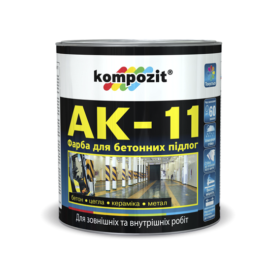 

Kompozit АК-11 Краска для бетонных полов Белая 2,8 кг - Акриловая краска на растворителях