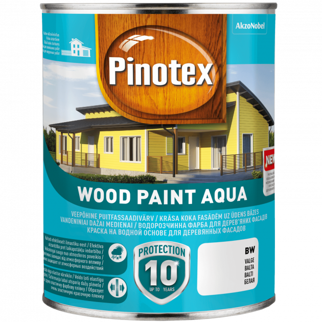 

PINOTEX WOOD PAINT AQUA Краска на водной основе для деревянных фасадов тонир.база, BС 0,93 л