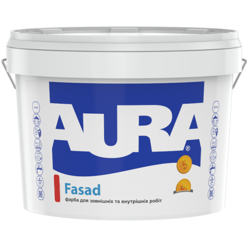 

Фасадная краска Aura Fasad Белая 7 кг - белая матовая акриловая для наружных и внутренних работ