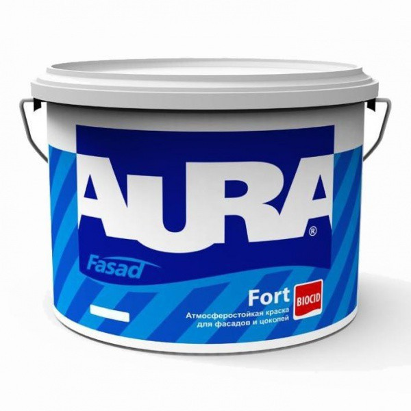 

Фасадная краска Aura Fasad Fort Белая 5 л - модифицированная силиконом атмосферостойкая