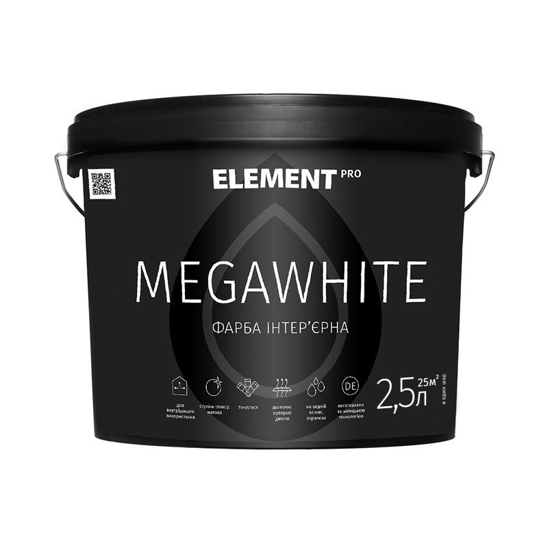 

Интерьерная латексная краска ELEMENT PRO MEGAWHITE 15 л