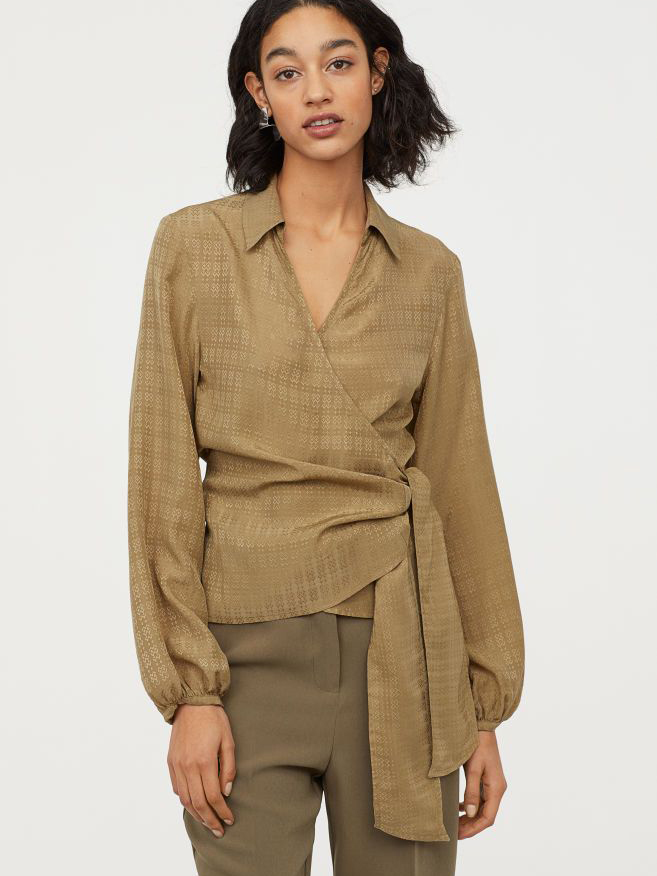 

Блузка H&M 060732573  Хаки, Блузка H&M 060732573 44 Хаки
