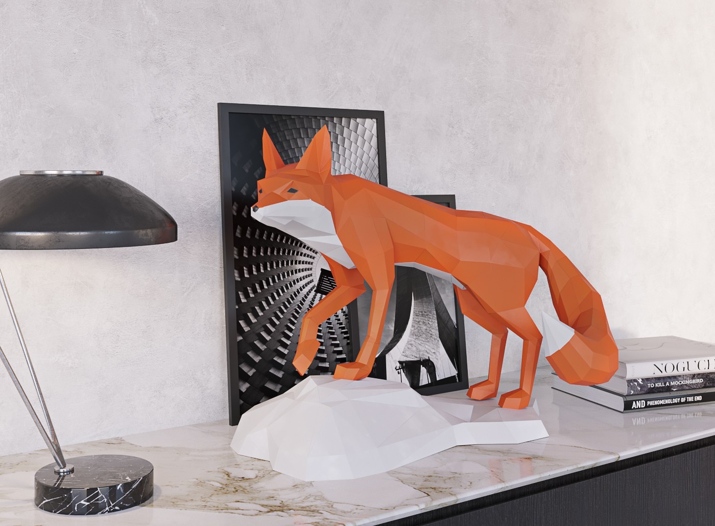 

3D фигура Лиса Оригами Papercraft