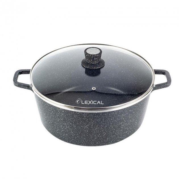 

Кастрюля с крышкой Lexical LM-010212-1 с антипригарным покрытием 36 см Black