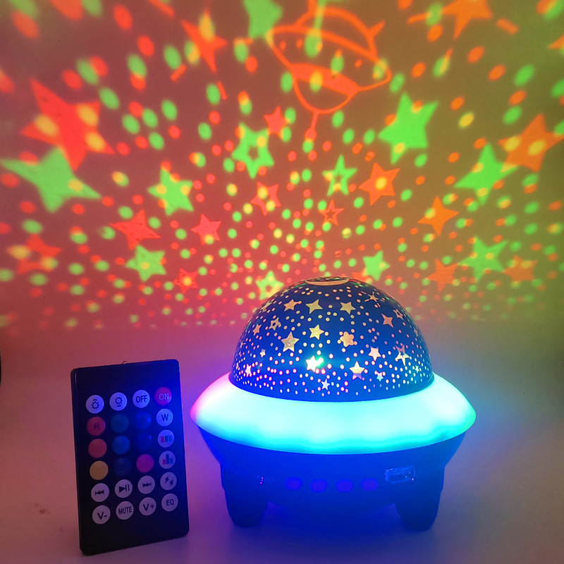 

Музыкальный светодиодный проектор звёздного неба с пультом UFO Star-Projector, 7 режимов, USB