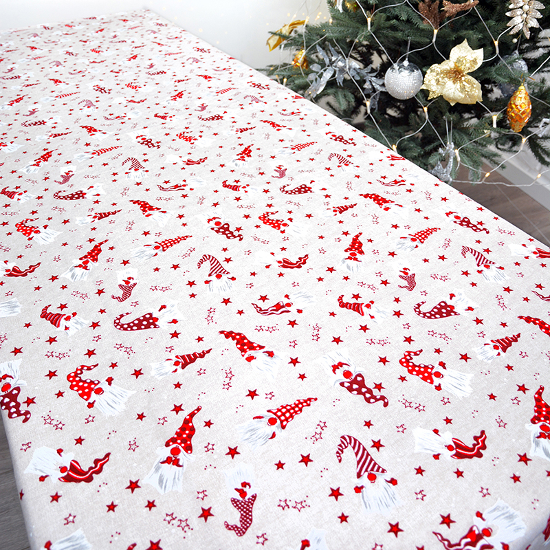 

Новогодняя скатерть Time Textile Magic Gnomes Бежевый, Красный TT172621 140x300