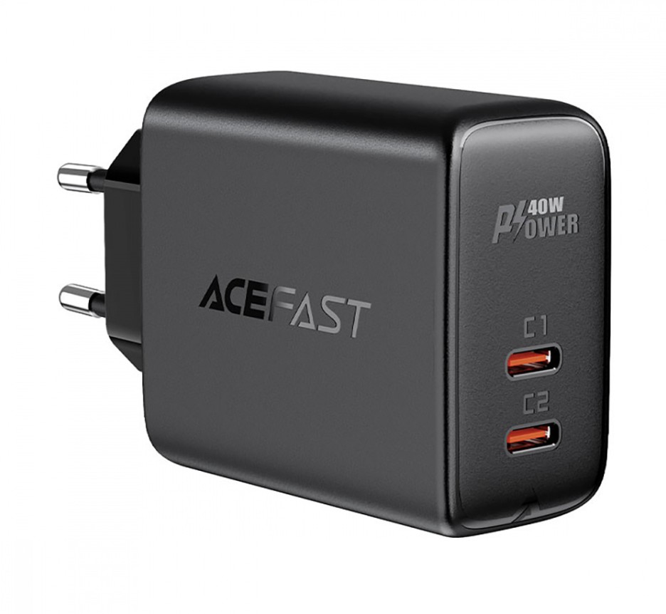 

Сетевое Зарядное Устройство Acefast A9 PD 40W (2 Type-C) Black