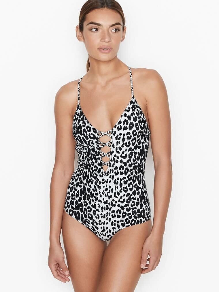 

Сдельный купальник Victoria's Secret 1159758876 (Серебристый/Черный, S)