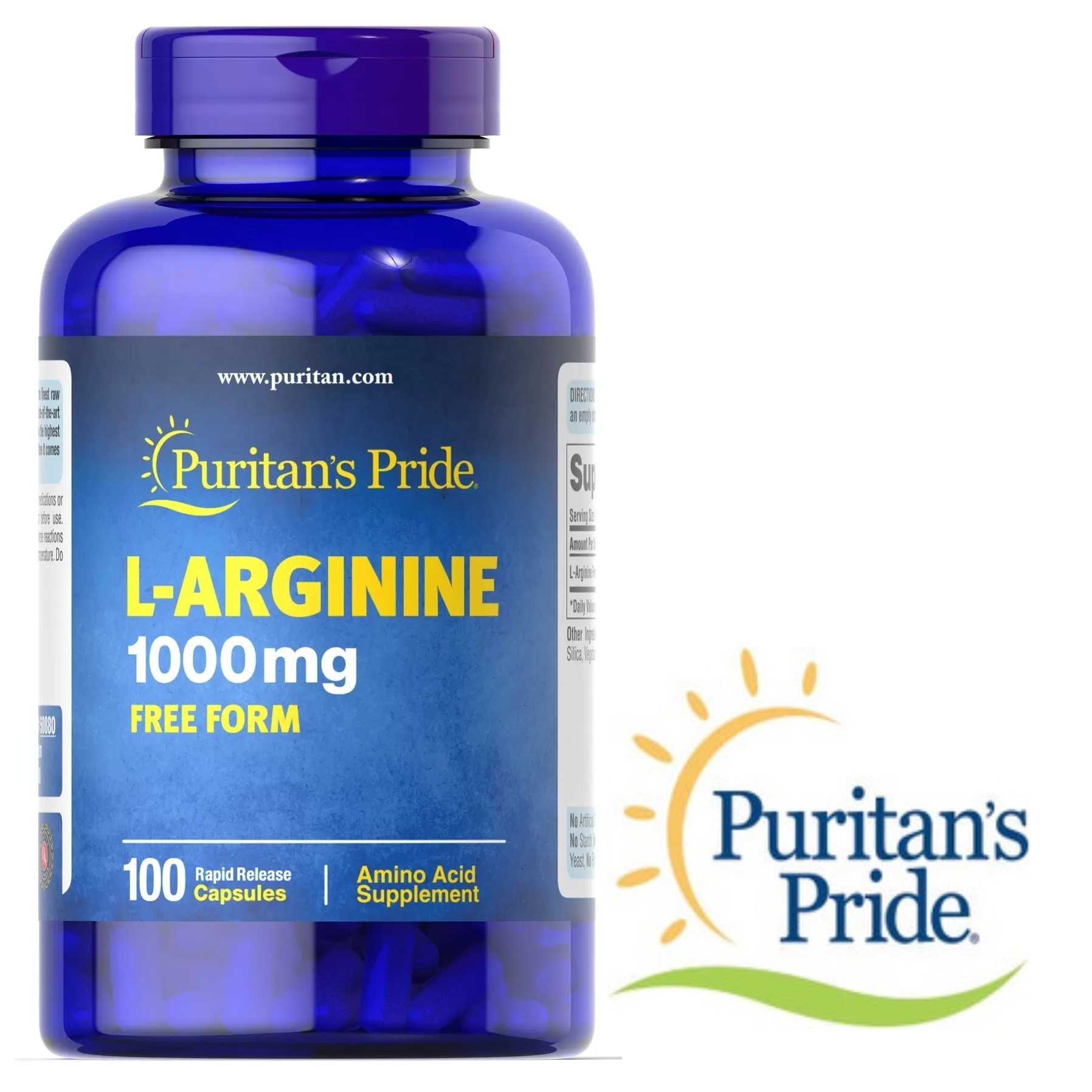 

Аминокислота Puritan's Pride​​​​​​​ L-Arginine 1000 мг 100 капсул 1240