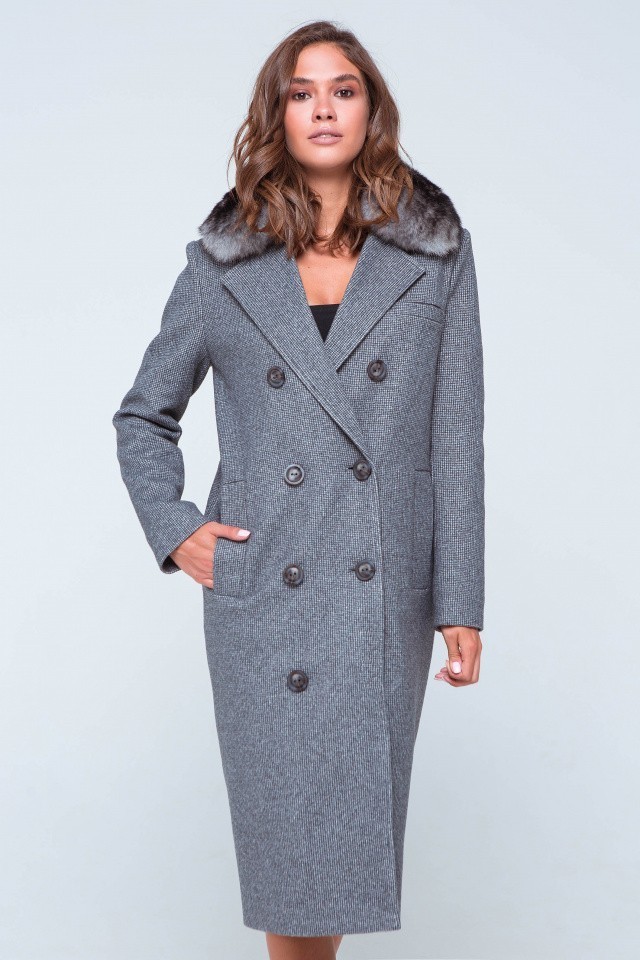 

Пальто с мехом песца Zara серое, Пальто с мехом песца Zara серое 42