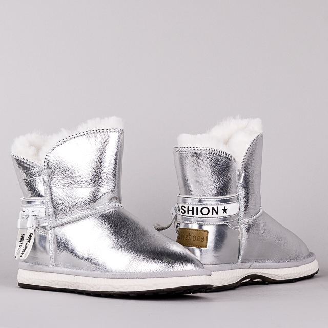 

Угги женские зима Allshoes 00-00021659 Серебристый р.37 (23 см.)