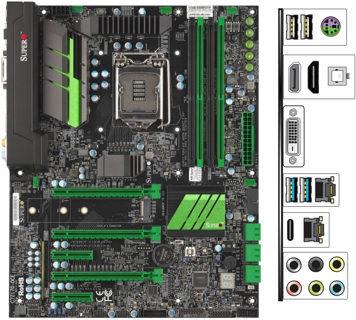 

Материнская плата SuperMicro Professional Gaming MBD-C7Z170-OCE-O