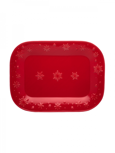 

Блюдо прямоугольное "Снежинки" 41х31см, красное, Bordallo Pinheiro, 65005190, SNOWFLAKES