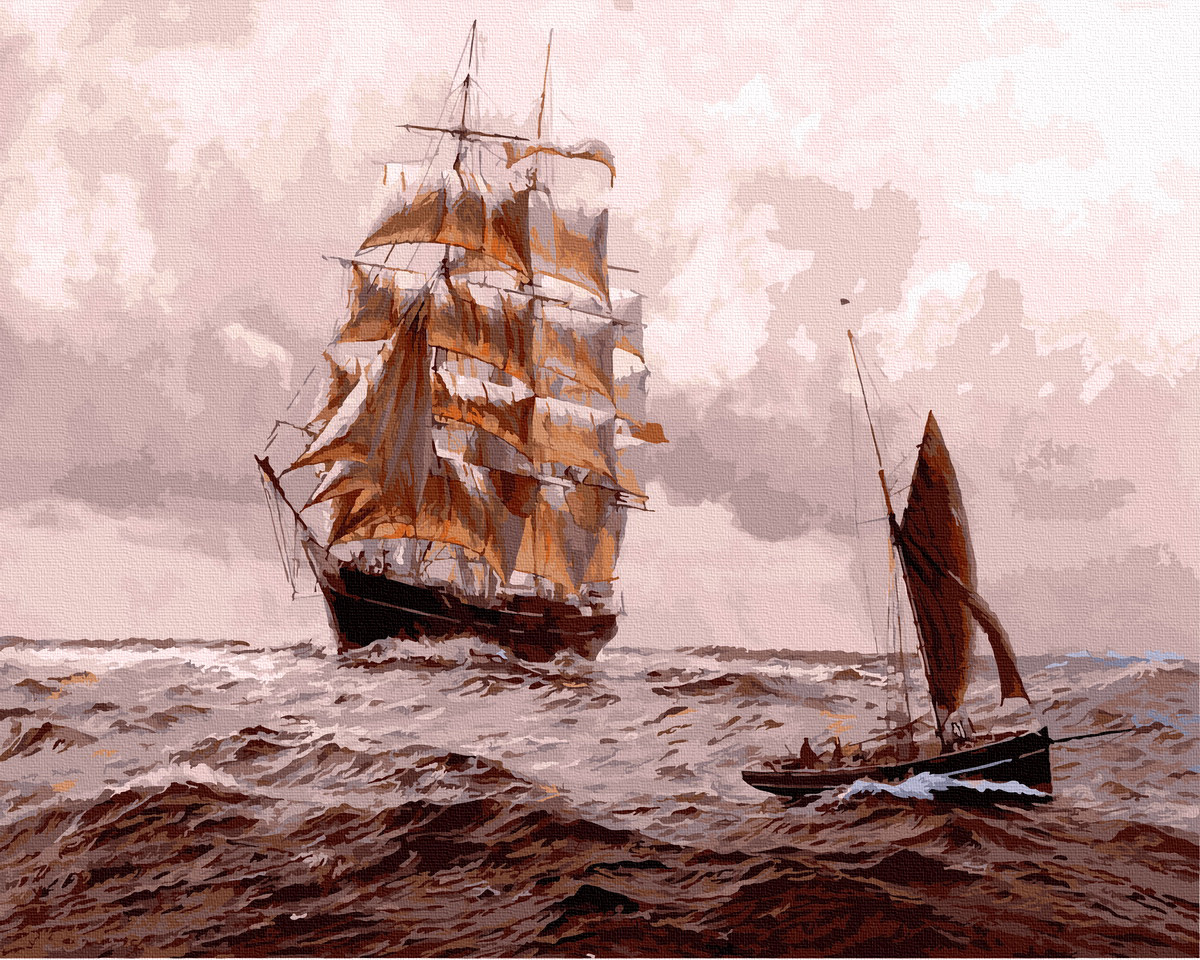 

Картина по номерам BrushMe GX3319 40*50 cм Парусник в волнующем море