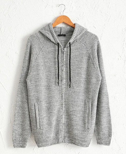 

Мужская кофта LC Waikiki на молнии и с капюшоном  Серая (LCWKnitwear-7101, Мужская кофта LC Waikiki на молнии и с капюшоном L Серая (LCWKnitwear-7101)