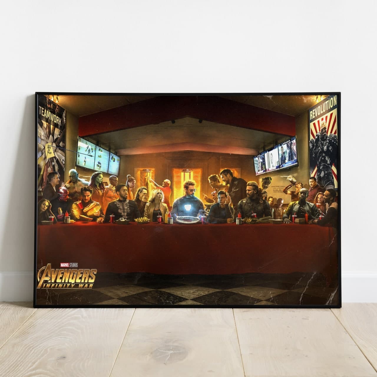 

Постер HELLO Posters Тайная Вечеря Avengers 50х70 см в рамке