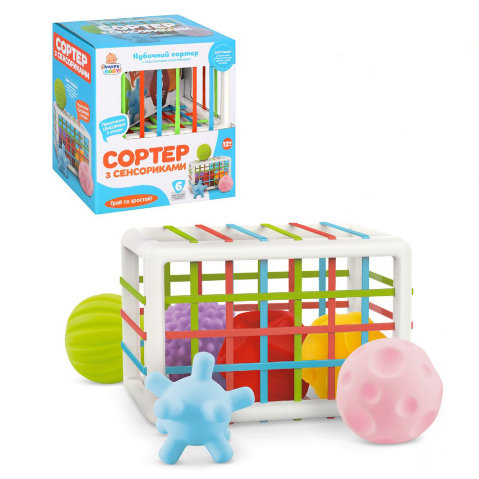 

Игра сортер с сенсориками HB 0021 грани с резинками