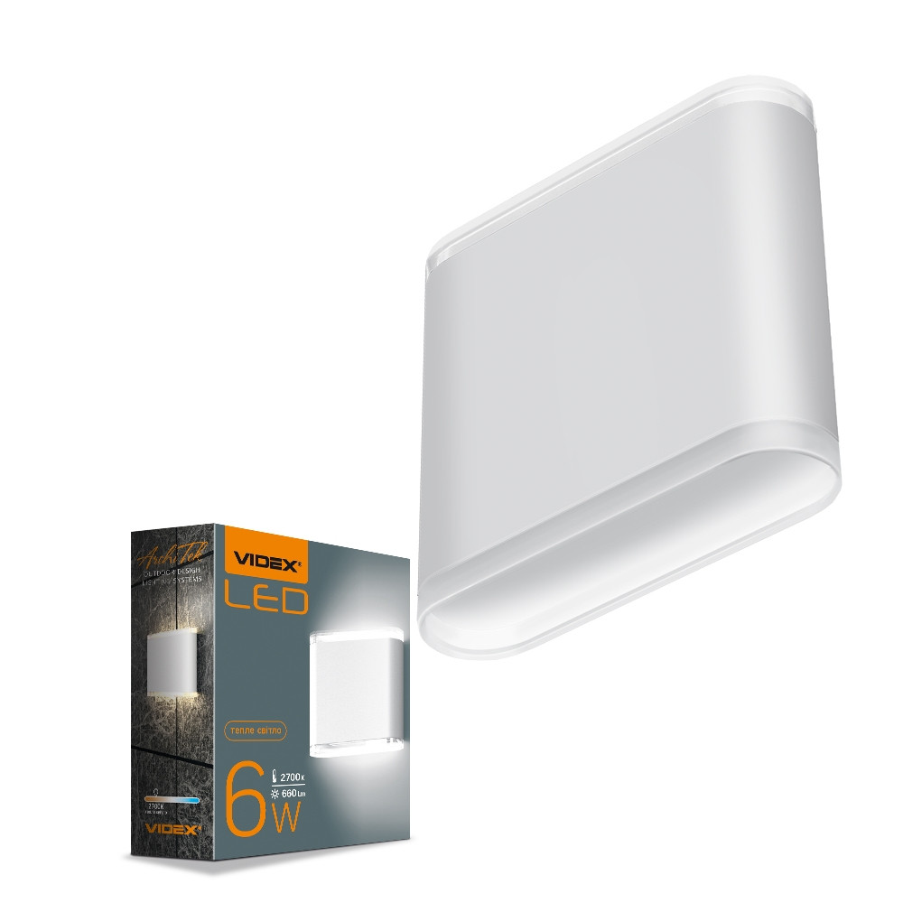 

LED Светильник архитектурный IP54 AR06 VIDEX 6W 2700K Белый