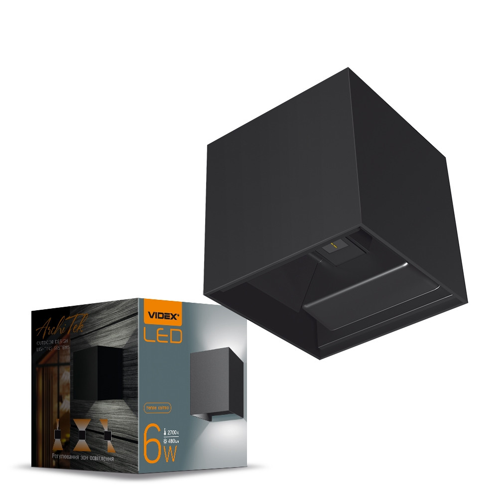 

LED Светильник архитектурный IP54 AR04 VIDEX 6W 2700K Чёрный