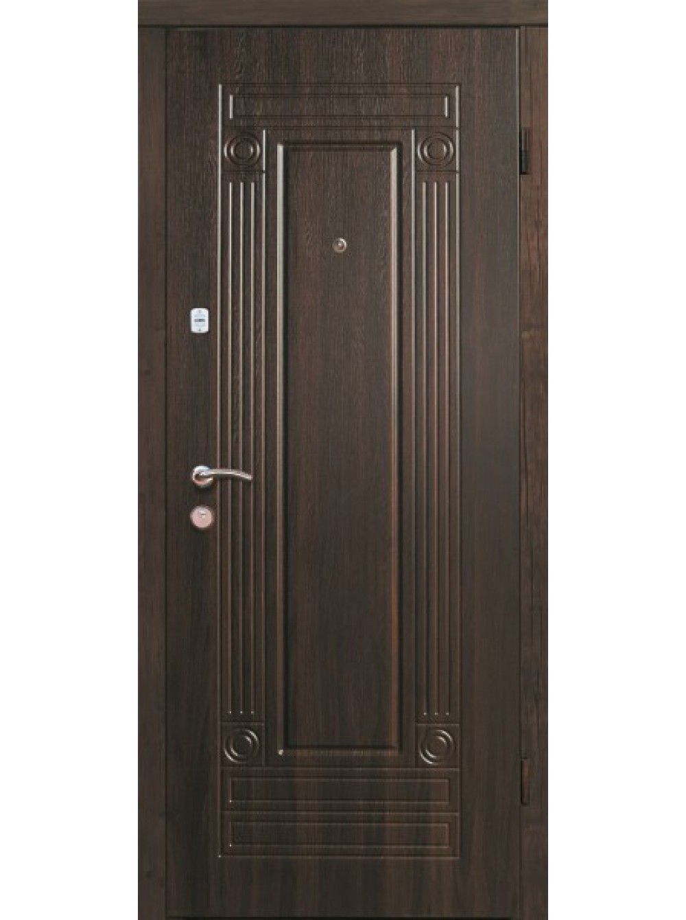 

Двері вхідні Львівські двері ГАРАНТ LUX VINORIT ТЕМНЫЙ ОРЕХ 860 (1-287)