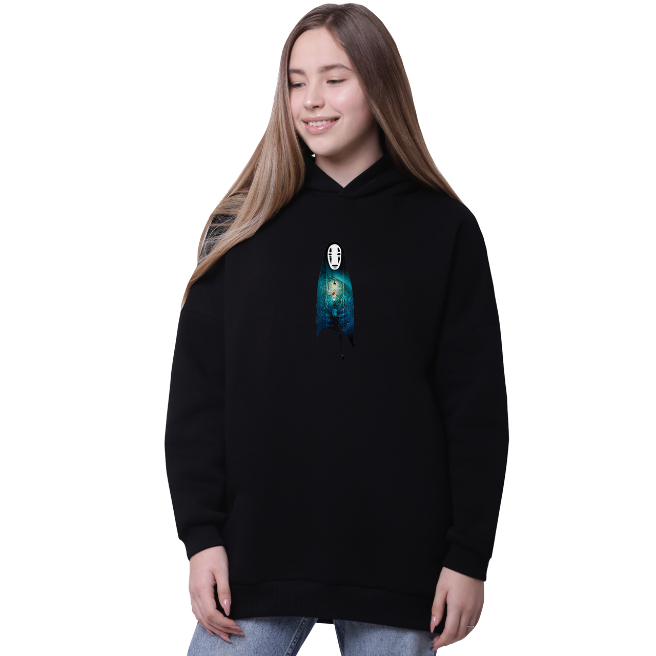 

Худи для девочек удлиненный Безликий Бог Каонаси Унесённые призраками (Spirited Away) Черный (35962-2831-8) 176 см