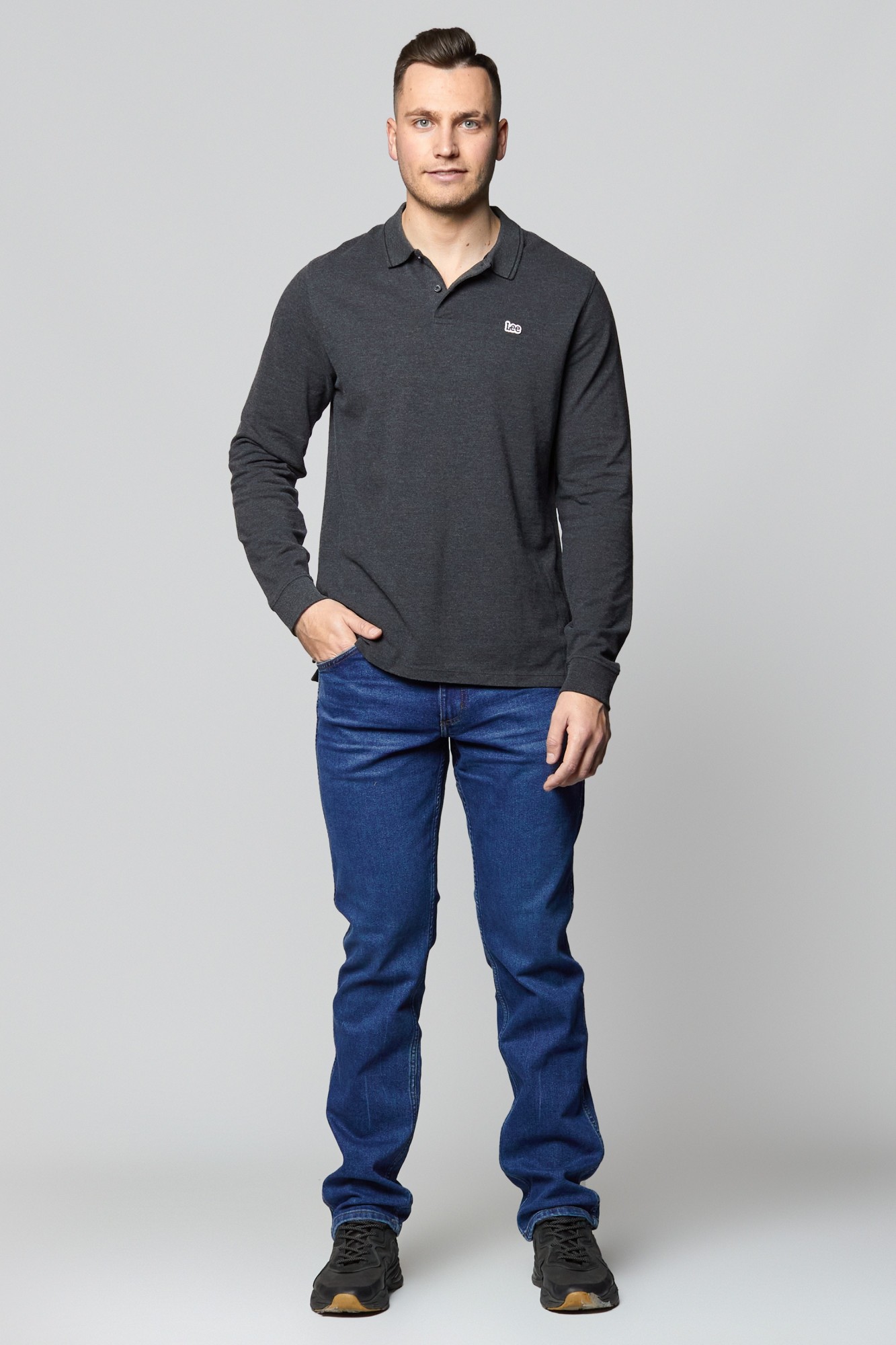 

Поло Lee LS Pique Polo Regular Fit Темно-серый -00, Поло Lee LS Pique Polo Regular Fit Темно-серый L-00