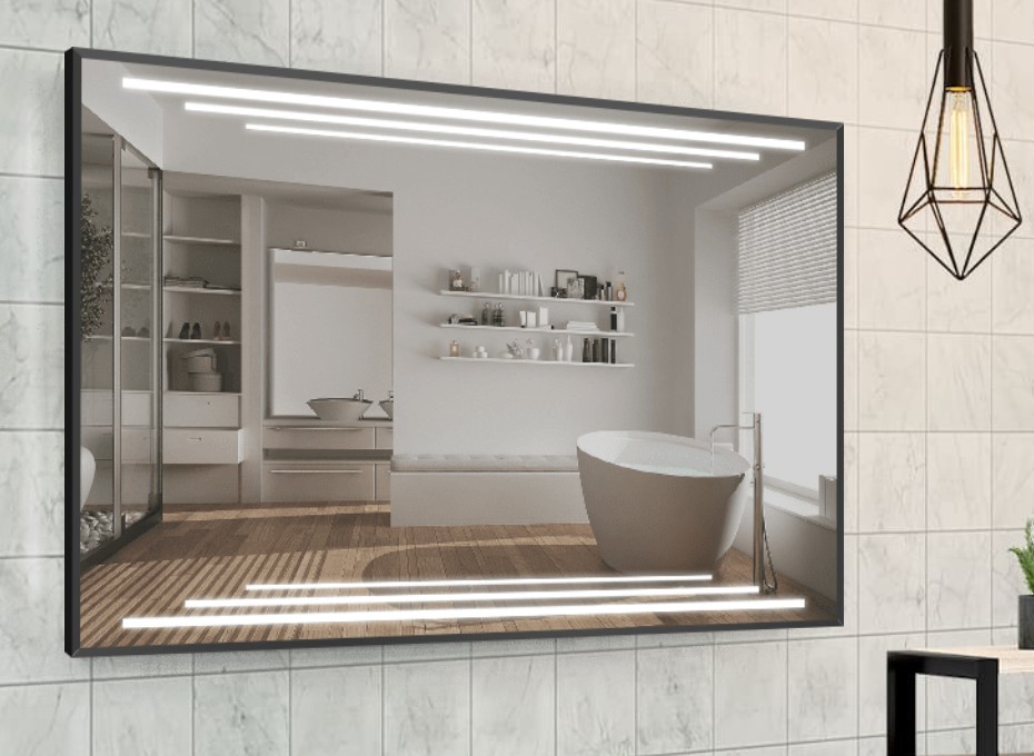 

Зеркало в алюминиевой раме c LED подсветкой Smart Mirror сенсорное Novara-R 90 x 120 см Прямоугольное
