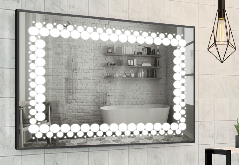 

Зеркало в алюминиевой раме c LED подсветкой Smart Mirror сенсорное Marsala-R 90 x 120 см Прямоугольное