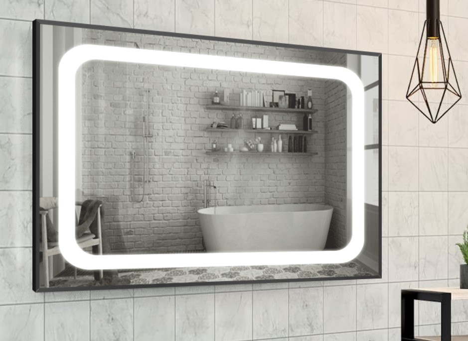 

Зеркало в алюминиевой раме c LED подсветкой Smart Mirror сенсорное Livorno-R 90 x 120 см Прямоугольное