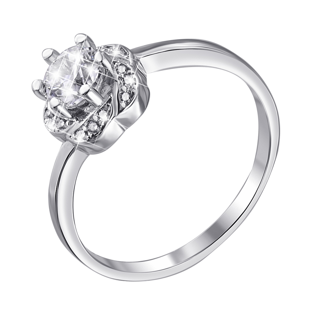 

Серебряное кольцо с фианитами 000133094 15.5 размера