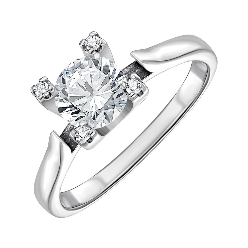 

Серебряное кольцо с фианитами 000151667 18 размера