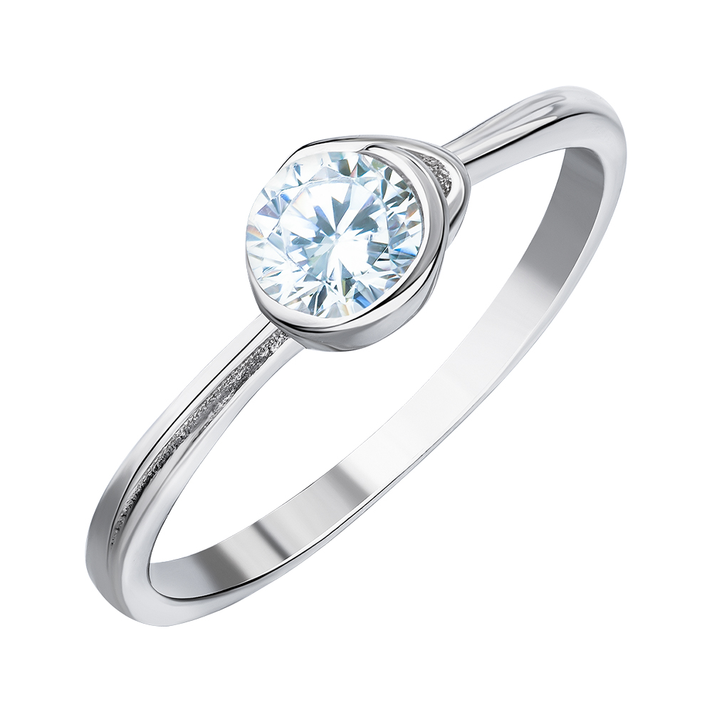 

Серебряное кольцо с фианитом 000147237 17.5 размера